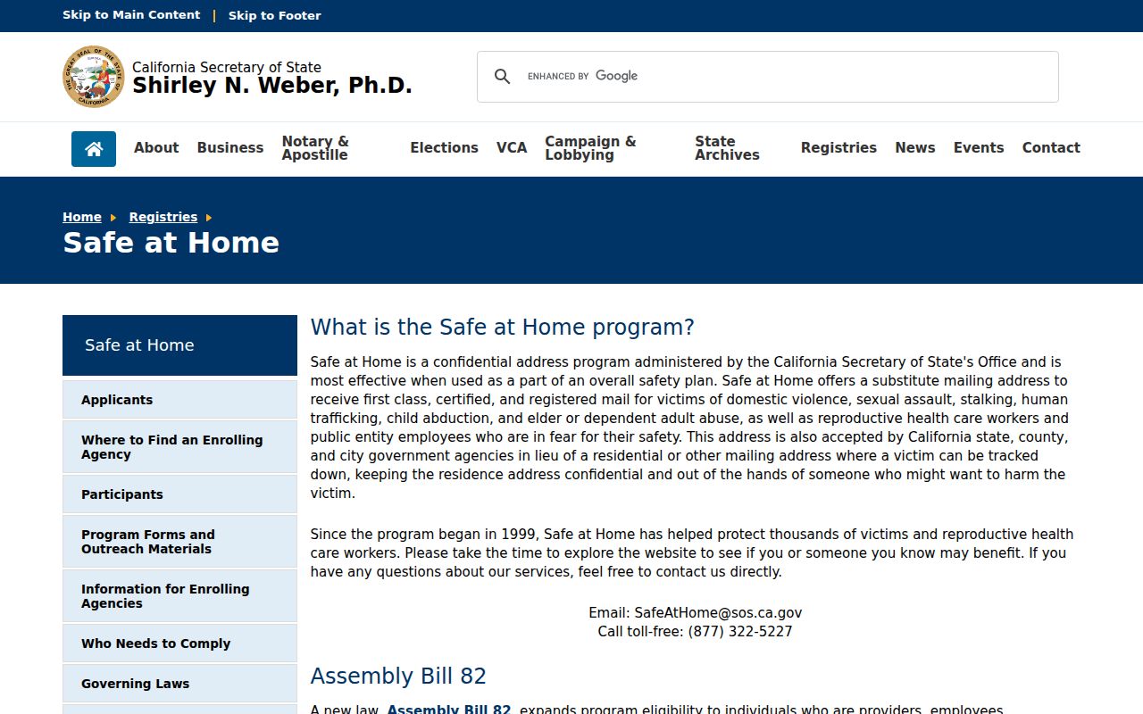 Rocklin neighbors privacy view of the California Safe at Home program