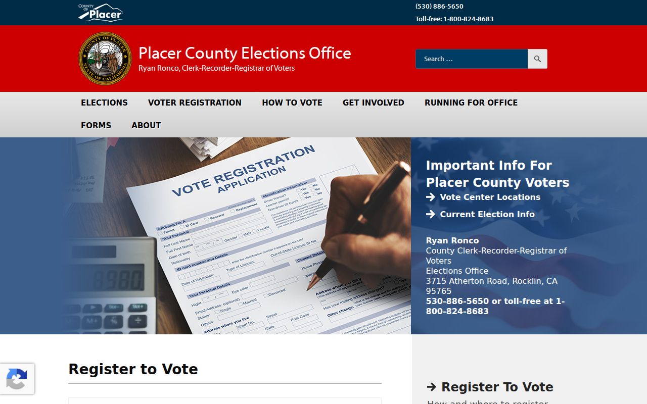 Rocklin ZIP code directory research using the Placer County Elections address reference